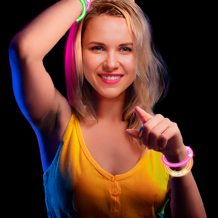 Gekleurde Armband Glow In The Dark 8cm 4st