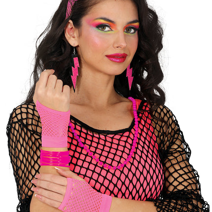 Neon 80S Accessoireset Fel Roze 5 delig