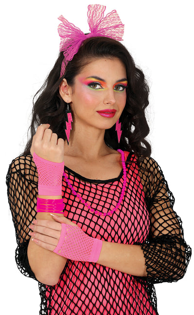 Neon 80S Accessoireset Fel Roze 5 delig