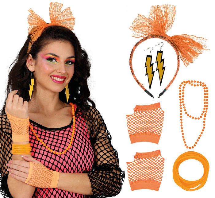 Neon 80S Accessoireset Oranje 5 delig
