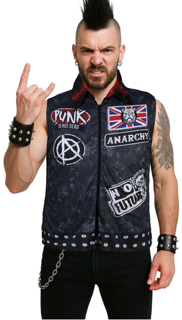 Punk Vest Zwart