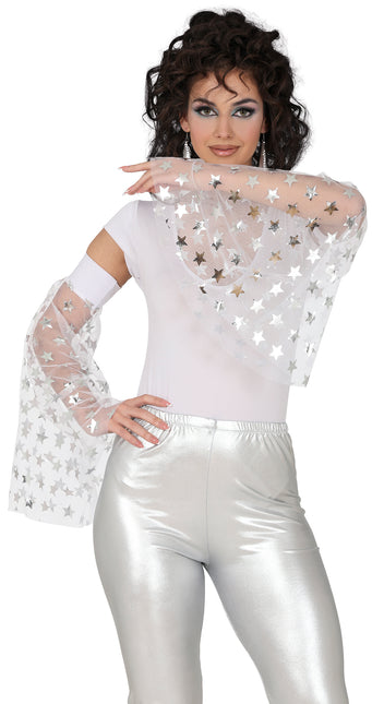 Disco 70S Vlindermouwen Zilveren Sterren