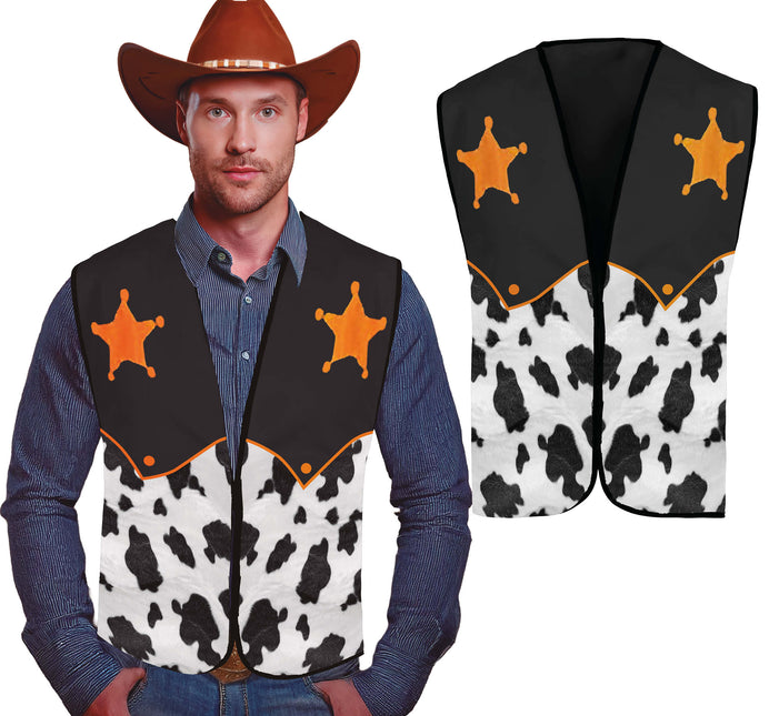 Sherrif Vest Zwart Wit Cowboy