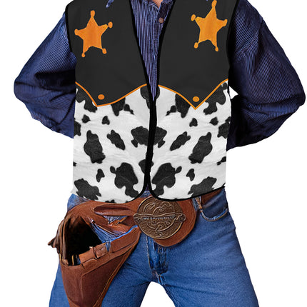 Sherrif Vest Zwart Wit Kind Cowboy