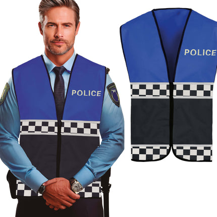 Politie Vest Zwart Blauw
