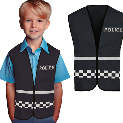 Politie Vest Zwart Kind