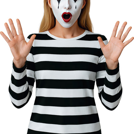 Zwart Witte Shirt Dames Gestreept