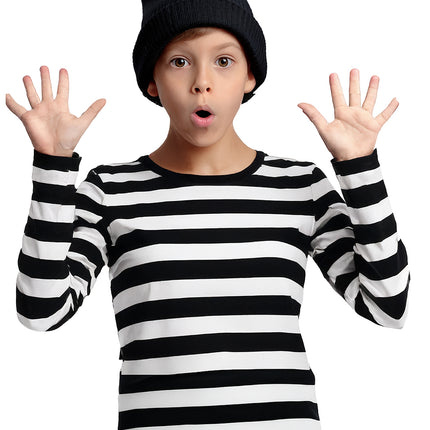 Zwart Witte Shirt Kind Gestreept