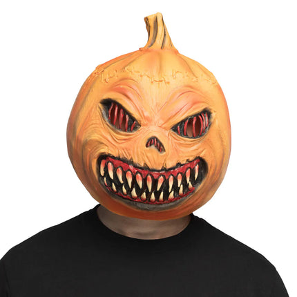 Latex hoofdmasker Pumpkin monster