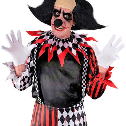 Clown Pruik Zwart Wit