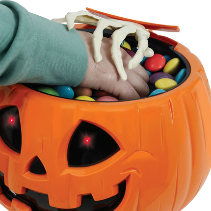Halloween Kom Pompoen Licht, Geluid En Beweging 15cm