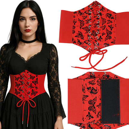 Rood Corset Dames Vlinders