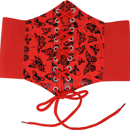 Rood Corset Dames Vlinders