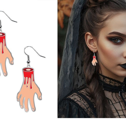 Halloween Oorbellen Hand