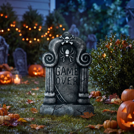 Halloween Grafsteen Grijs Game Over 42cm