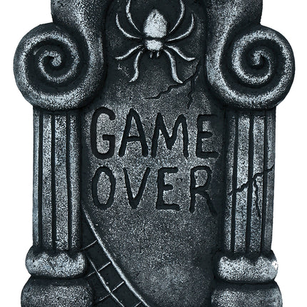 Halloween Grafsteen Grijs Game Over 42cm