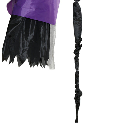 Halloween Pop Vliegende Heks Met Licht, Geluid En Beweging 2,25m