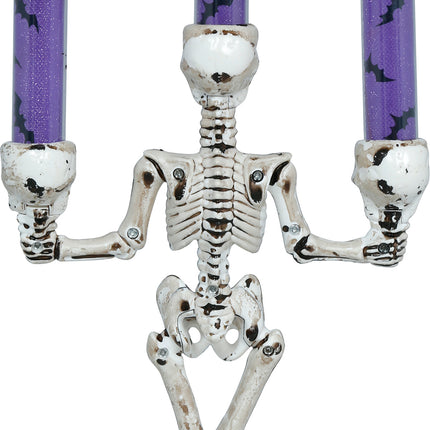 Halloween Kandelaar Skelet Met Licht 35cm