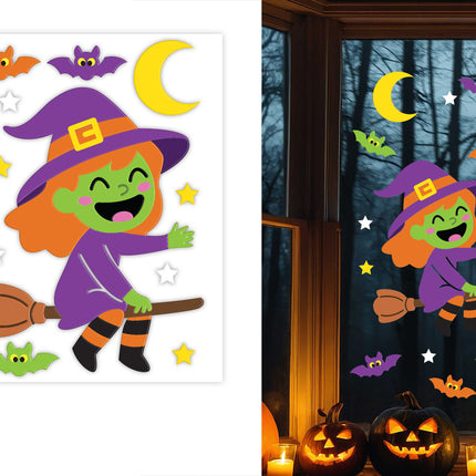 Halloween Raamdecoratie Heks 50cm
