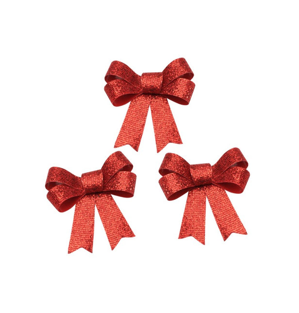 Rood Strik Glitters 12,7cm 3st