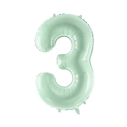 3 Jaar Cijfer Ballon Mintgroen 72cm van Partydeco koop je bij Partywinkel