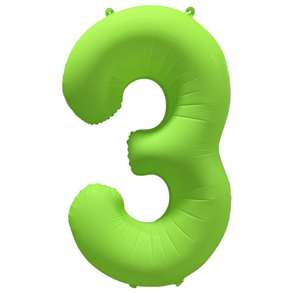 3 Jaar Cijfer Ballon Neon Groen Leeg 86cm van Riethmueller koop je bij Partywinkel