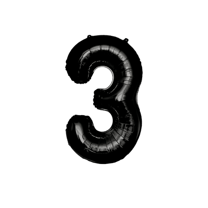 3 Jaar Cijfer Ballon Zwart 86cm van Paper Dreams koop je bij Partywinkel