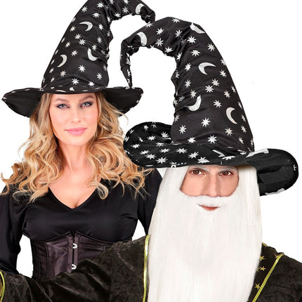 Halloween Heksenhoed Zwart Maan En Sterren