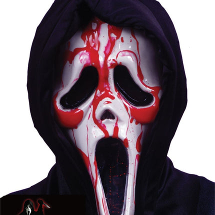 Halloween Masker Wit Rood Met Nep Bloed
