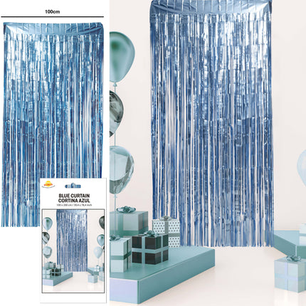 Blauwe Deurgordijn Mat 2m