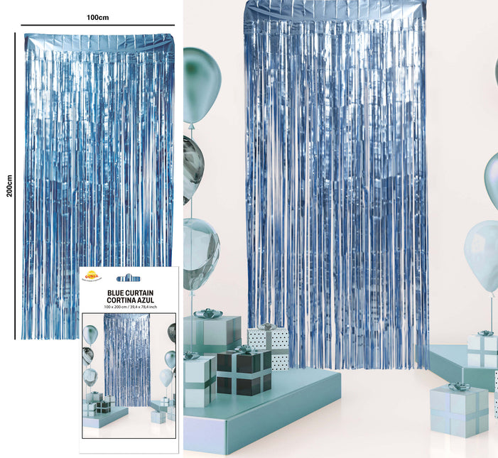 Blauwe Deurgordijn Mat 2m