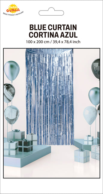 Blauwe Deurgordijn Mat 2m