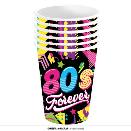 Neon 80S Bekers 240ml 6st