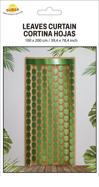 Hawaii Deurgordijn Groen Palmbladeren 2m