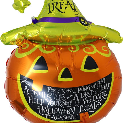 Halloween Helium Ballon Groen Oranje Pompoen Leeg 70cm