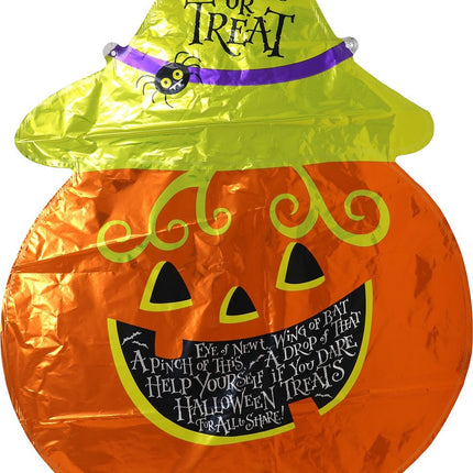 Halloween Helium Ballon Groen Oranje Pompoen Leeg 70cm