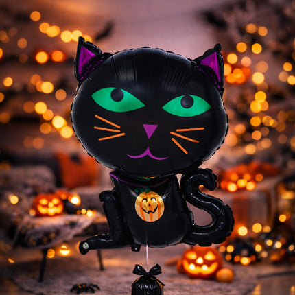 Halloween Helium Ballon Kat Leeg 60cm