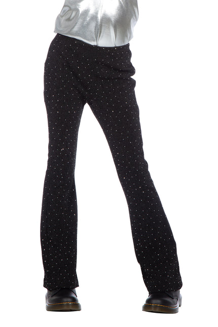 Zwart Broek Glitter Flared