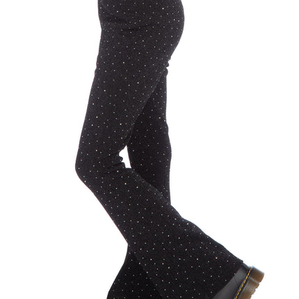 Zwart Broek Glitter Flared