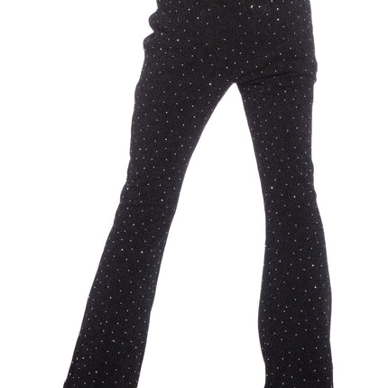 Zwart Broek Glitter Flared