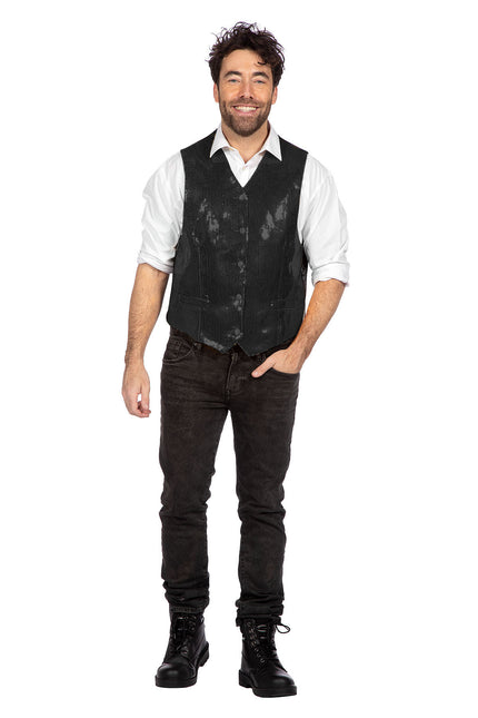 Zwarte Gilet Heren Pailletten