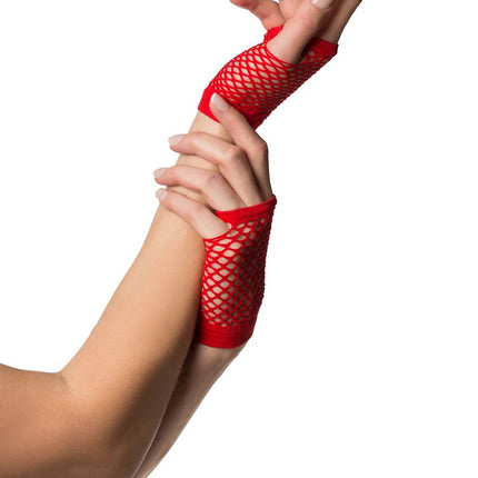 Vingerloze Handschoenen Kort Visnet Rood