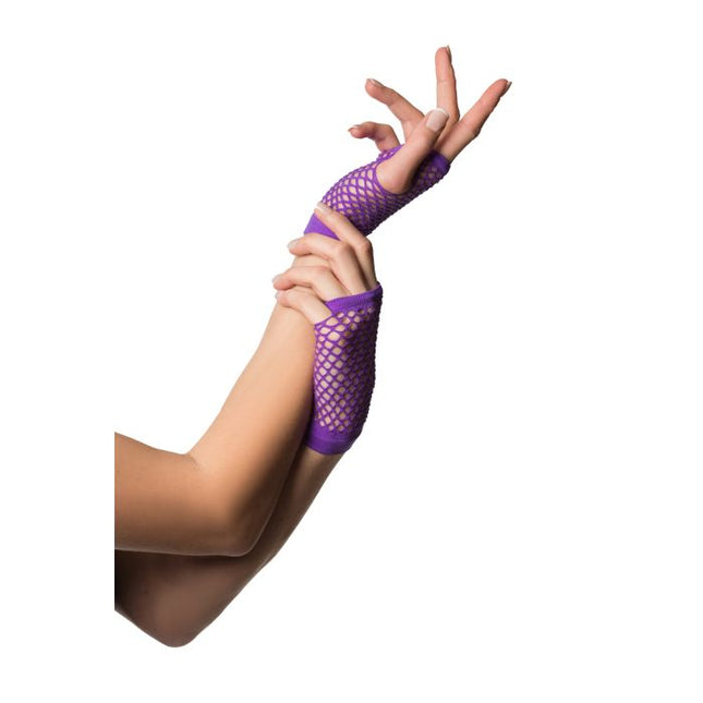 Vingerloze Handschoenen Kort Visnet Paars