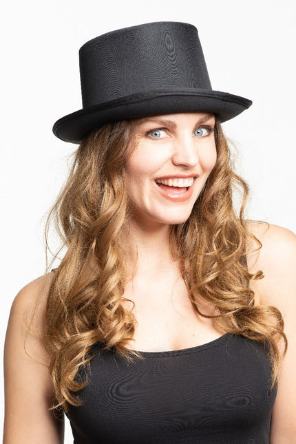 Hoge Hoed Satijn Zwart