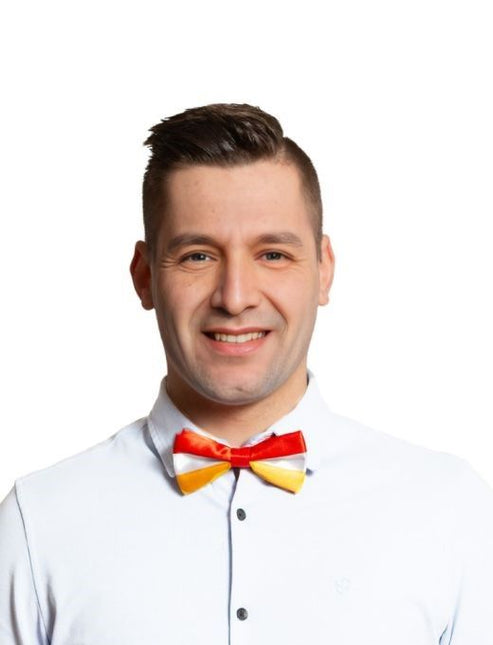 Vlinderstrik Rood/Wit/Geel - 6 Pack