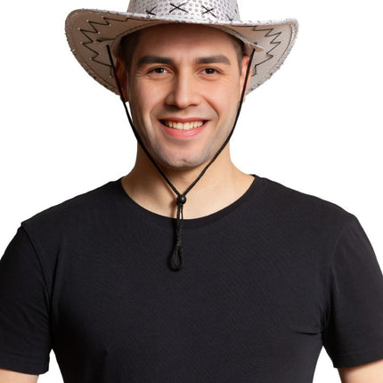 Cowboy Hoed Pailletten Zilver