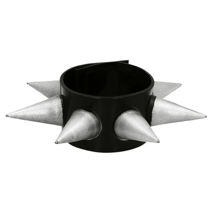 Zwart Zilveren Armband Spikes
