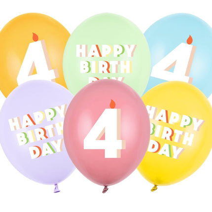 4 Jaar Ballonnen 30cm 50st van Partydeco koop je bij Partywinkel