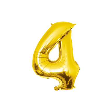4 Jaar Cijfer Ballon Goud Leeg 86cm van Paper Dreams koop je bij Partywinkel