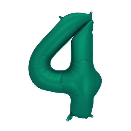 4 Jaar Cijfer Ballon Groen Folie Leeg 86cm van Partydeco koop je bij Partywinkel